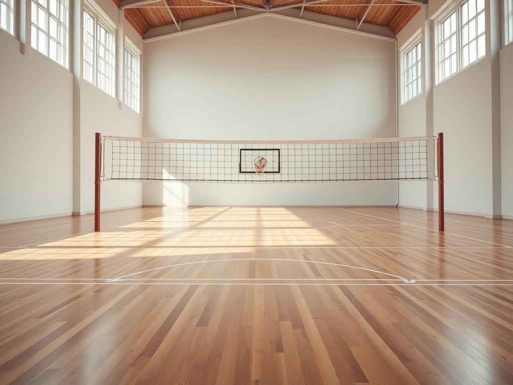 Campo da pallavolo con rete